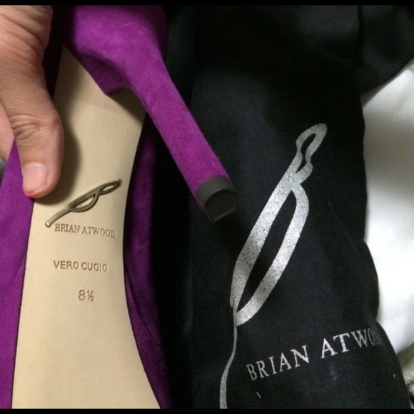 Brian Atwood sling back peep toe heels - Picture 4 of 7